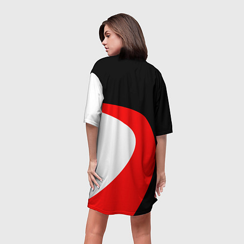 Женская длинная футболка DUCATI LOGO STYLE DESIGN / 3D-принт – фото 4