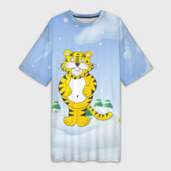 Женская длинная футболка Костюм тигра