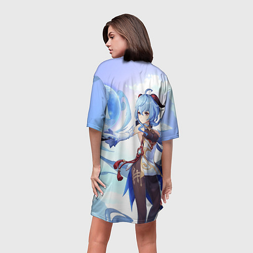 Женская длинная футболка Гань Юй - Геншин импакт / 3D-принт – фото 4