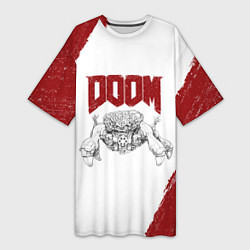 Футболка женская длинная Владычица пауков Doom, цвет: 3D-принт