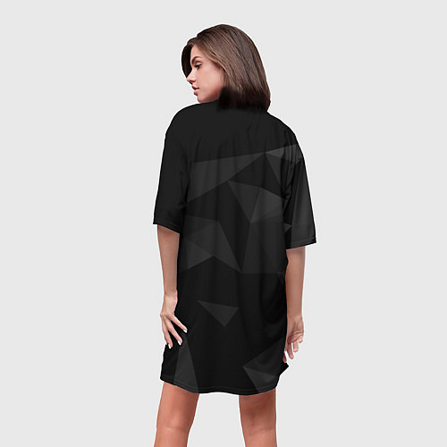 Женская длинная футболка SUBARU STI, СУБАРУ / 3D-принт – фото 4