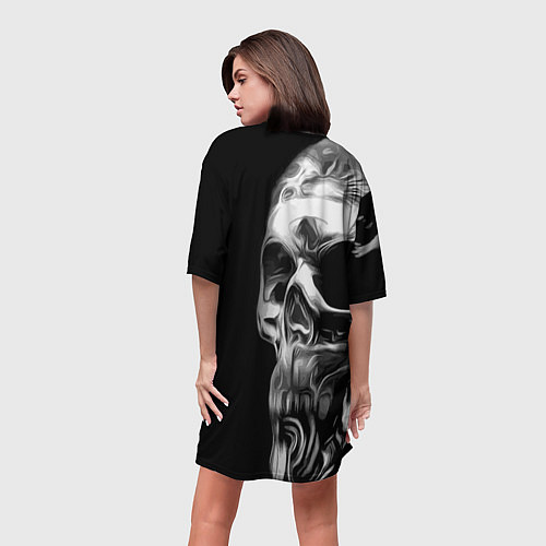 Женская длинная футболка Vanguard skull 2022 / 3D-принт – фото 4
