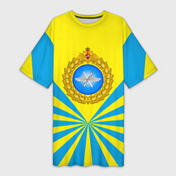 Футболка женская длинная Большая эмблема ВВС РФ, цвет: 3D-принт