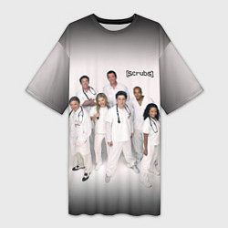 Женская длинная футболка SCRUBS in white