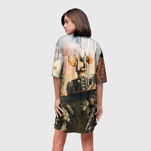 Женская длинная футболка Battlefield 2042 - отряд / 3D-принт – фото 4