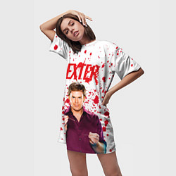 Футболка женская длинная Декстер Dexter, цвет: 3D-принт — фото 2