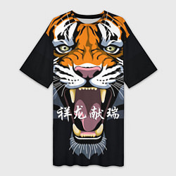 Женская длинная футболка С Новым 2022 годом! Тигр