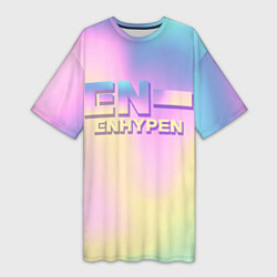 Футболка женская длинная EN- ENHYPEN, цвет: 3D-принт