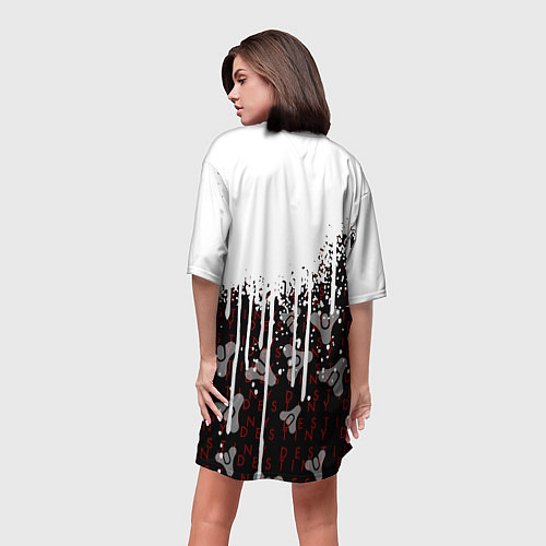 Женская длинная футболка Destiny Подтеки красок / 3D-принт – фото 4