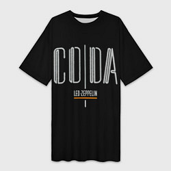 Футболка женская длинная Coda - Led Zeppelin, цвет: 3D-принт