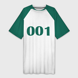 Женская длинная футболка Как в Игре в Кальмара Форма игрока 001 Дед, О Иль-