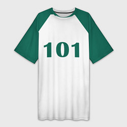 Женская длинная футболка Как в Игре в Кальмара Футболка игрока 101 Жан Док-