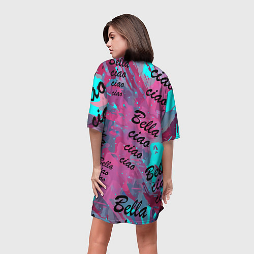Женская длинная футболка Бумажный дом Белла чао / 3D-принт – фото 4