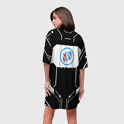 Женская длинная футболка Buick Лого Эмблема спина / 3D-принт – фото 4