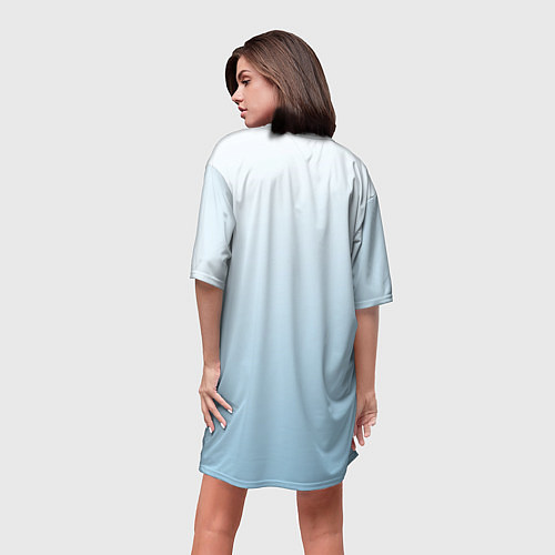 Женская длинная футболка Дед Мороз пьет красное / 3D-принт – фото 4