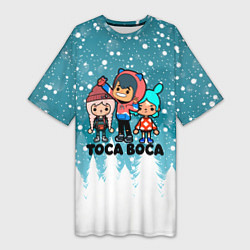 Женская длинная футболка Новогодний Toca Boca