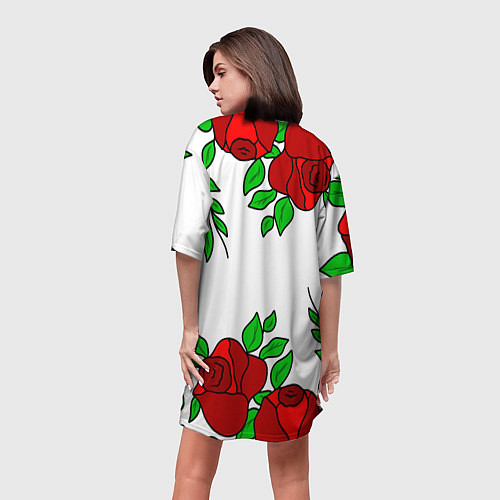 Женская длинная футболка Татьяна в розах / 3D-принт – фото 4