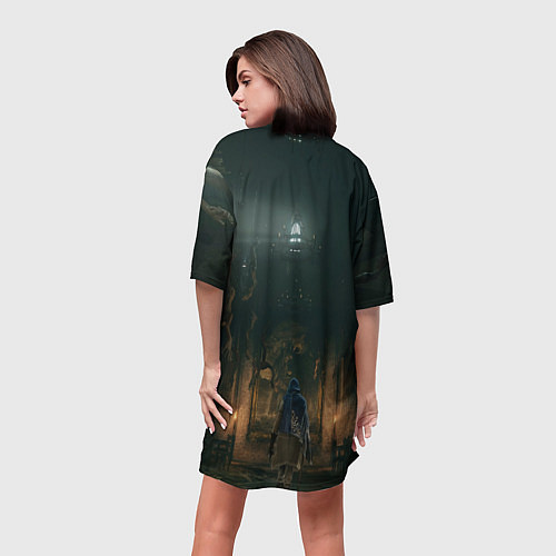 Женская длинная футболка Elden Ring - логово / 3D-принт – фото 4