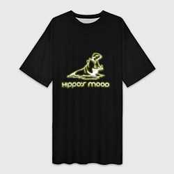 Женская длинная футболка Hippos mood