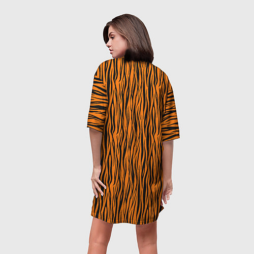 Женская длинная футболка Тигровые Полосы / 3D-принт – фото 4