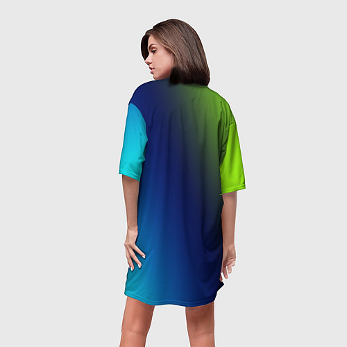 Женская длинная футболка МАЙНКРАФТ - КРИПЕР / 3D-принт – фото 4