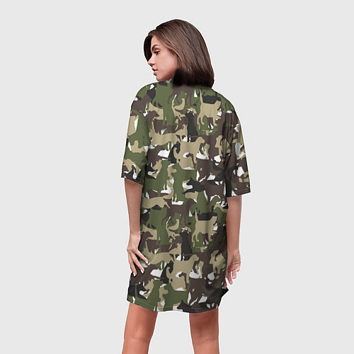 Женская длинная футболка Камуфляж из Собак Camouflage / 3D-принт – фото 4