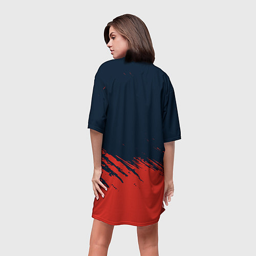 Женская длинная футболка СУЗУКИ - Краска / 3D-принт – фото 4