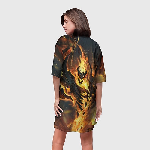 Женская длинная футболка DOTA 2 SHADOW FIEND ТЕНЬ / 3D-принт – фото 4