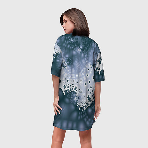 Женская длинная футболка Коллекция Journey Синий 592-1 / 3D-принт – фото 4