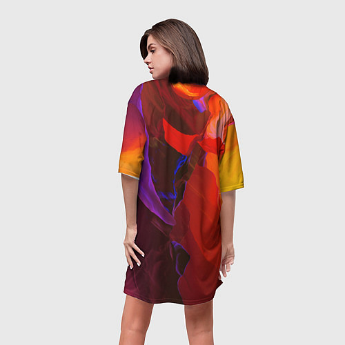 Женская длинная футболка Акварельная Феерия / 3D-принт – фото 4