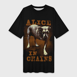 Женская длинная футболка Alice in chains Dog