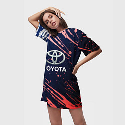Футболка женская длинная Toyota градиент, цвет: 3D-принт — фото 2
