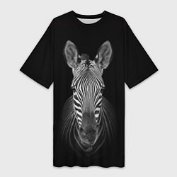 Футболка женская длинная Зебраzebra, цвет: 3D-принт