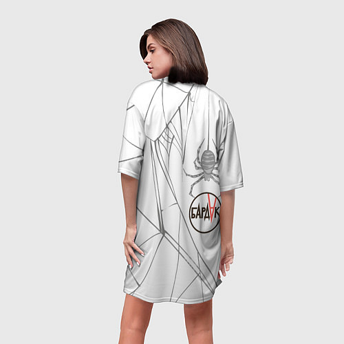 Женская длинная футболка Бардак -Русский рок с паутиной / 3D-принт – фото 4
