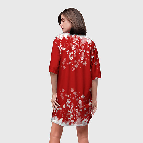 Женская длинная футболка Вечный снегопад / 3D-принт – фото 4