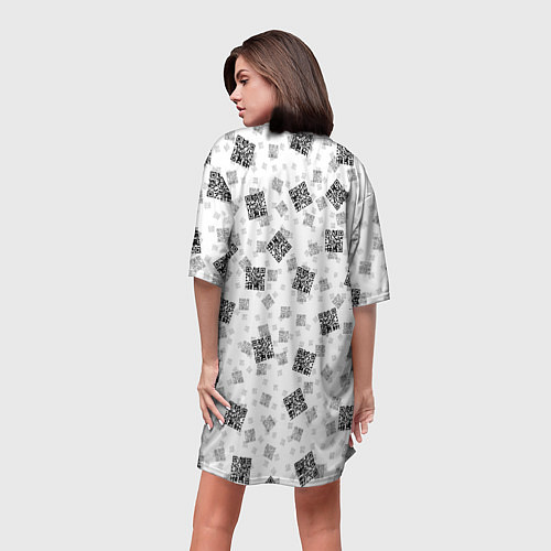 Женская длинная футболка PATTERN QR CODE / 3D-принт – фото 4