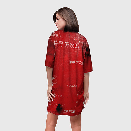 Женская длинная футболка МАЙКИ МАНДЗИРО ТОСВА RED / 3D-принт – фото 4