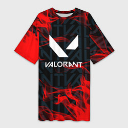 Женская длинная футболка Valorant Fire