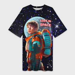 Женская длинная футболка Затерянные в космосе Lost in space