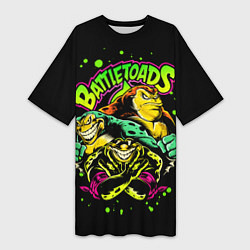 Женская длинная футболка Battletoads Боевые Жабы