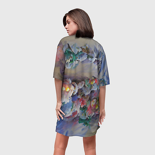 Женская длинная футболка Уютное новогоднее настроение / 3D-принт – фото 4