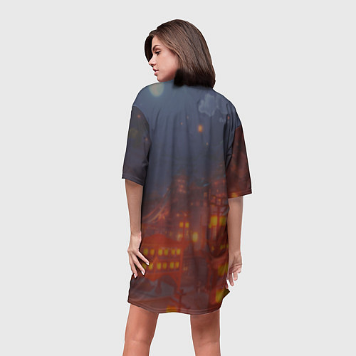 Женская длинная футболка Нин Гуан Ningguang в примогеме, Genshin Impact Ген / 3D-принт – фото 4
