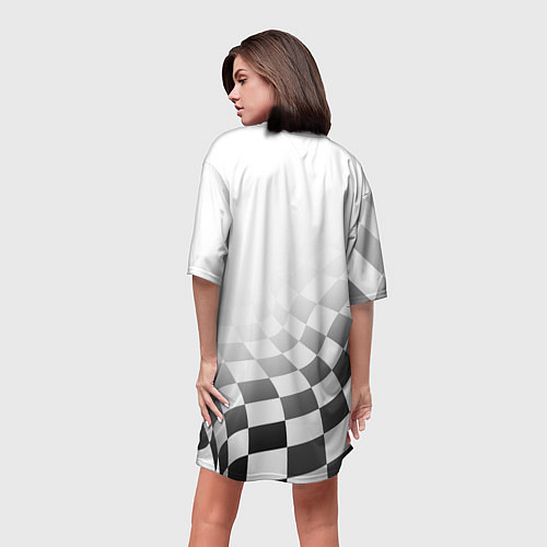 Женская длинная футболка Suzuki, Сузуки Спорт, Финишный флаг / 3D-принт – фото 4