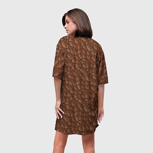 Женская длинная футболка Шоколадная Текстура / 3D-принт – фото 4