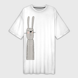 Женская длинная футболка Заяц Морковец