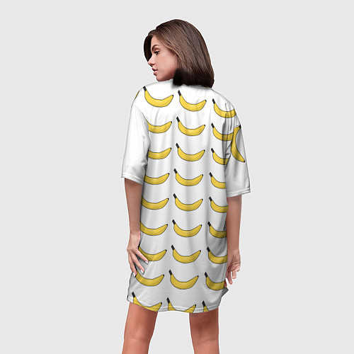 Женская длинная футболка Крупный Банановый рай / 3D-принт – фото 4