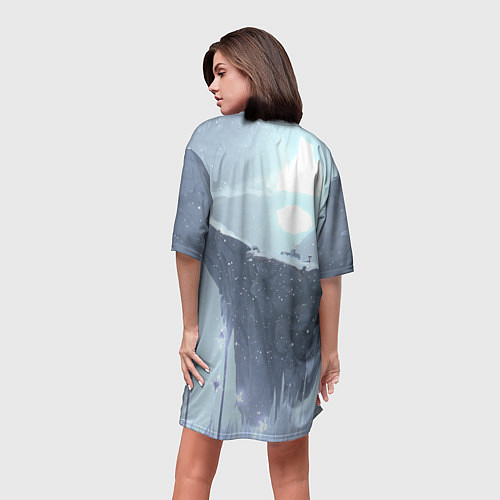 Женская длинная футболка Новогодняя Гань Юй / 3D-принт – фото 4