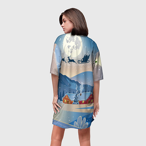 Женская длинная футболка Маленький тигренок с рожками / 3D-принт – фото 4