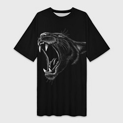 Женская длинная футболка Дикая кошка Гнев