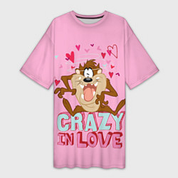 Женская длинная футболка Taz Crazy in Love
